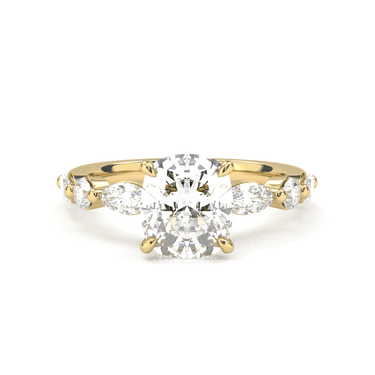 Cushion Cut with Marquise Side Stone Diamond Ring - Beyon Diamond