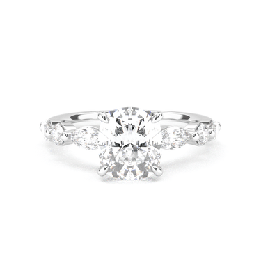 Cushion Cut with Marquise Side Stone Diamond Ring - Beyon Diamond