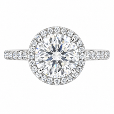 Infinity Halo Pavé Round Cut Diamond Ring