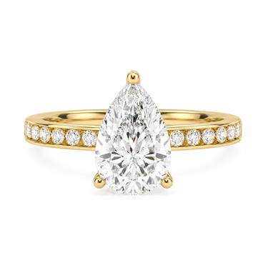 Channel Setting Pavé Engagement Ring Pear Cut