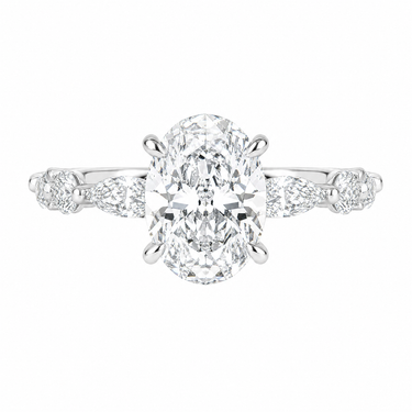 Oval Cut With Marquise Side Stone Diamond Ring