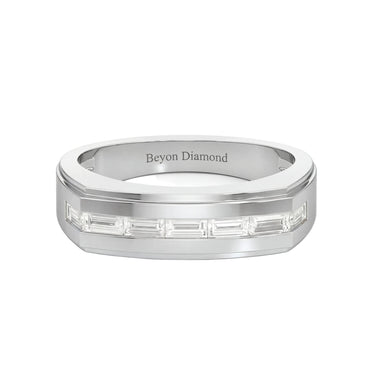 Diamond Channel Beveled Men's Ring - Beyon Diamond