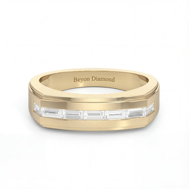 Diamond Channel Beveled Men's Ring - Beyon Diamond