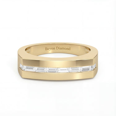 Diamond Channel Flat Top Men's Ring - Beyon Diamond