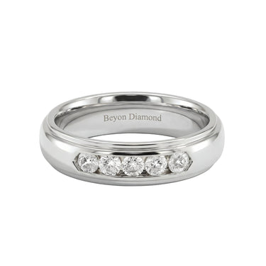 Dome Profile Five Stone Channel Set Band - Beyon Diamond