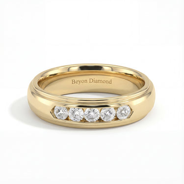 Dome Profile Five Stone Channel Set Band - Beyon Diamond