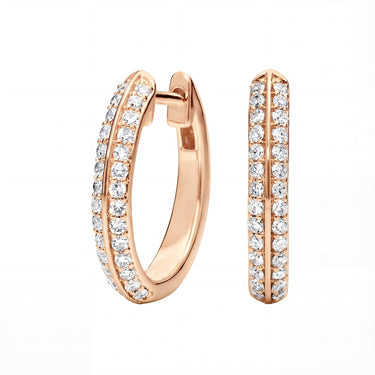 Double Row Diamond Hoop Earrings Earring 0.5CTW - Beyon Diamond