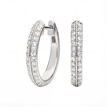 Double Row Diamond Hoop Earrings Earring 0.5CTW - Beyon Diamond