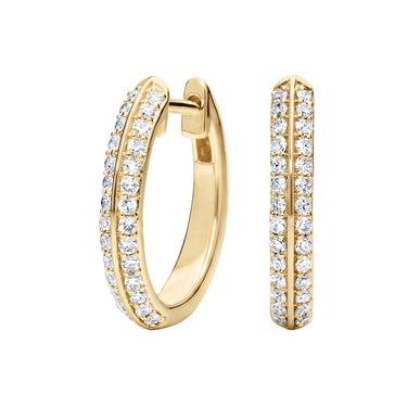Double Row Diamond Hoop Earrings Earring 0.5CTW - Beyon Diamond