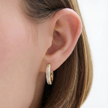 Double Row Diamond Hoop Earrings Earring 0.5CTW - Beyon Diamond