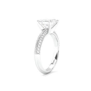 Double Row Pavé Engagement Ring - Asscher Cut - Beyon Diamond