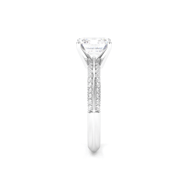 Double Row Pavé Engagement Ring - Asscher Cut - Beyon Diamond