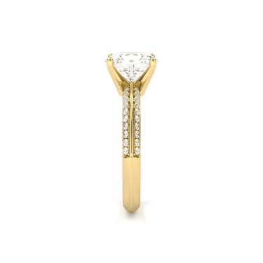 Double Row Pavé Engagement Ring - Cushion Cut - Beyon Diamond