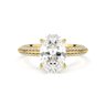 Double Row Pavé Engagement Ring - Oval Cut - Beyon Diamond