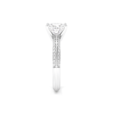 Double Row Pavé Engagement Ring - Princess Cut - Beyon Diamond