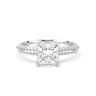 Double Row Pavé Engagement Ring - Princess Cut - Beyon Diamond