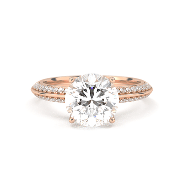 Double Row Pavé Engagement Ring - Round Cut - Beyon Diamond