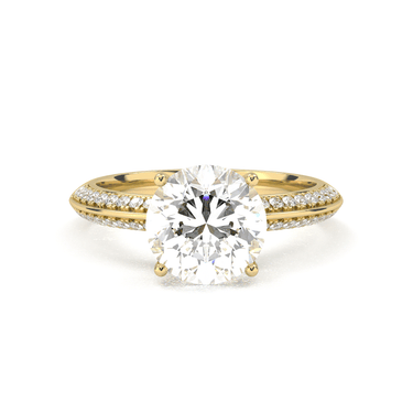 Double Row Pavé Engagement Ring - Round Cut - Beyon Diamond