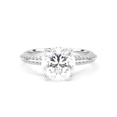 Double Row Pavé Engagement Ring - Round Cut - Beyon Diamond