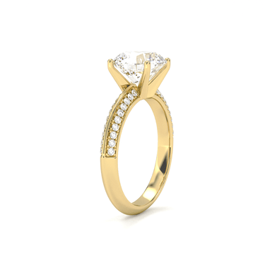 Double Row Pavé Engagement Ring - Round Cut - Beyon Diamond