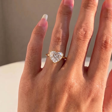 Heart Cut Prong Bezel Diamond Solitaire Engagement Ring