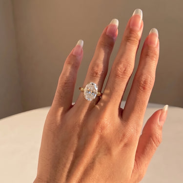 Oval Cut Diamond Roman Column Ring