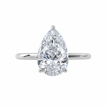 3 Prong Solitaire Pear Cut Diamond Engagement Ring