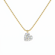 Drilled Heart Cut Diamond Beam Chain Necklace