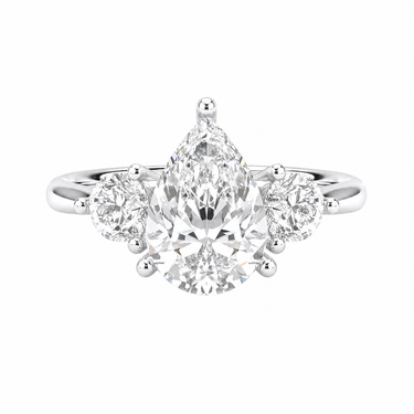 Amelie Three Stone Pear Cut Diamond Ring
