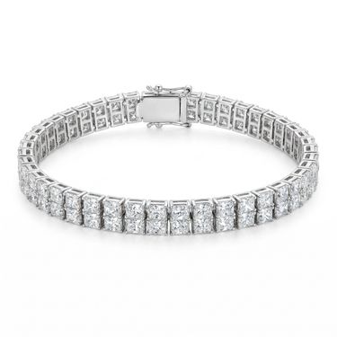 Double Row Princess Cut Tennis Bracelet