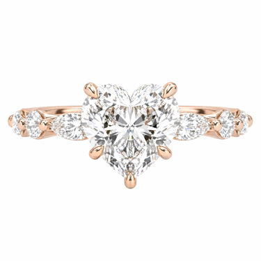 Heart Cut With Marquise Side Stone Diamond Ring