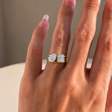 Pear & Asscher Cut Toi Et Moi Diamond Ring