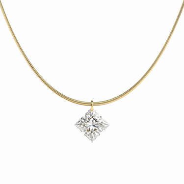 Princess Cut Diamond Snake Chain Necklace