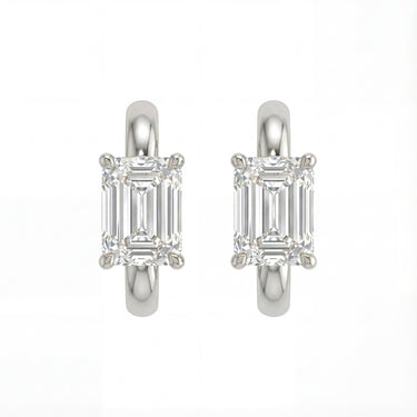 Emerald Cut Huggie Earrings - Beyon Diamond