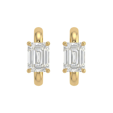 Emerald Cut Huggie Earrings - Beyon Diamond