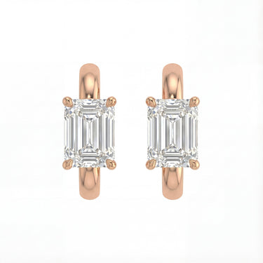 Emerald Cut Huggie Earrings - Beyon Diamond