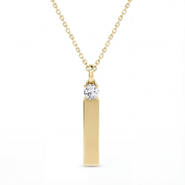 Engravable Diamond Bar Necklace 0.25CT - Beyon Diamond