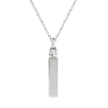 Engravable Diamond Bar Necklace 0.25CT - Beyon Diamond
