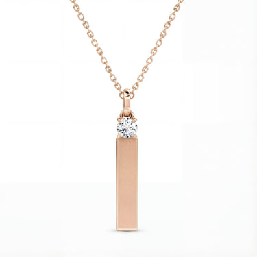 Engravable Diamond Bar Necklace 0.25CT - Beyon Diamond