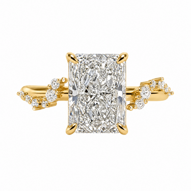 Radiant Cut Floral Twist Diamond Engagement Ring