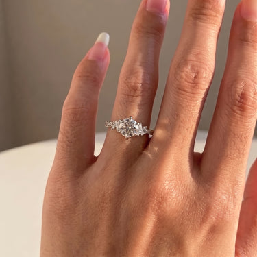 Round Cut Cluster Pave Ring