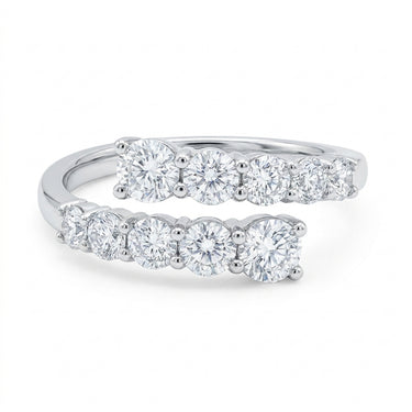 Round Diamond Pavé Spiral Open Ring Diamond Wedding Ring