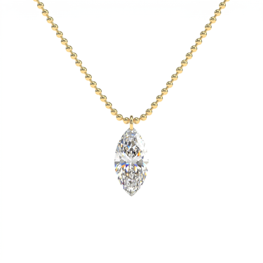 Drilled Marquise Cut Diamond Beam Chain Necklace