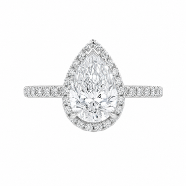 Infinity Halo Pavé Pear Cut Diamond Ring
