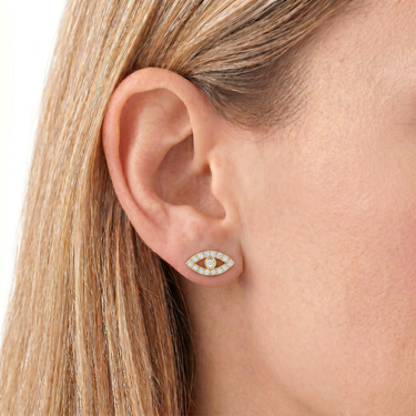 0.7CTW Diamond Evil Eye Stud Earrings