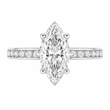 Channel Setting Pavé Engagement Ring Marquise Cut