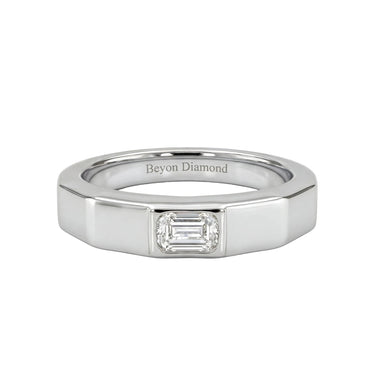 Faceted Bezel Men's Engagement Ring - Beyon Diamond