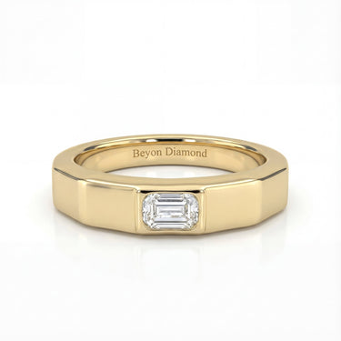 Faceted Bezel Men's Engagement Ring - Beyon Diamond