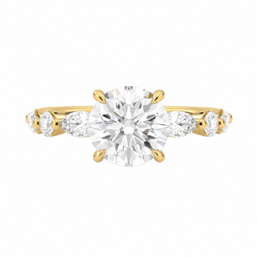 Round Cut With Marquise Side Stone Diamond Ring