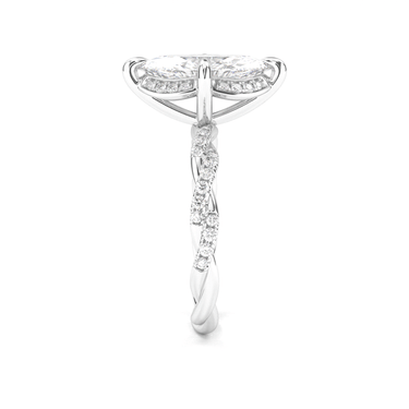 Floral Twisted Pavé Engagement Ring - Marquise Cut - Beyon Diamond